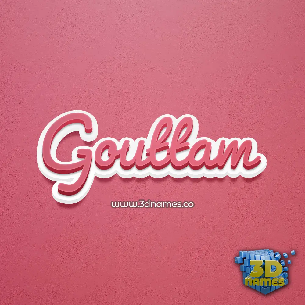 gouttam in Red Scribble style - 3D name wallpaper