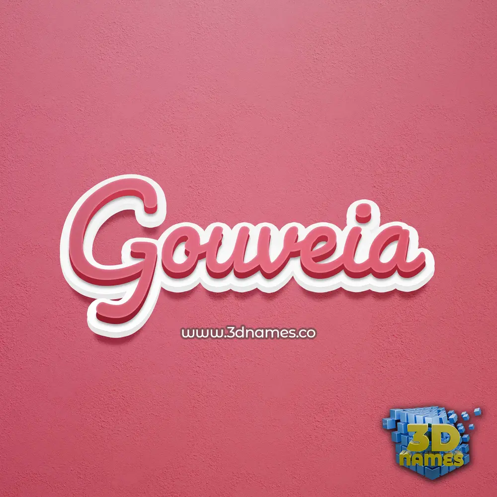 gouveia in Red Scribble style - 3D name wallpaper