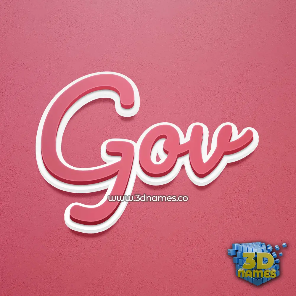 gov in Red Scribble style - 3D name wallpaper