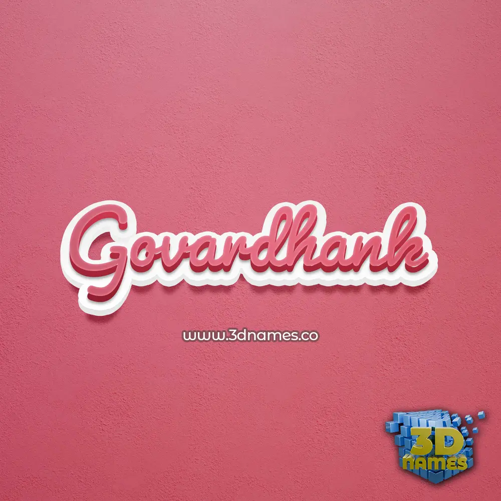 govardhank in Red Scribble style - 3D name wallpaper