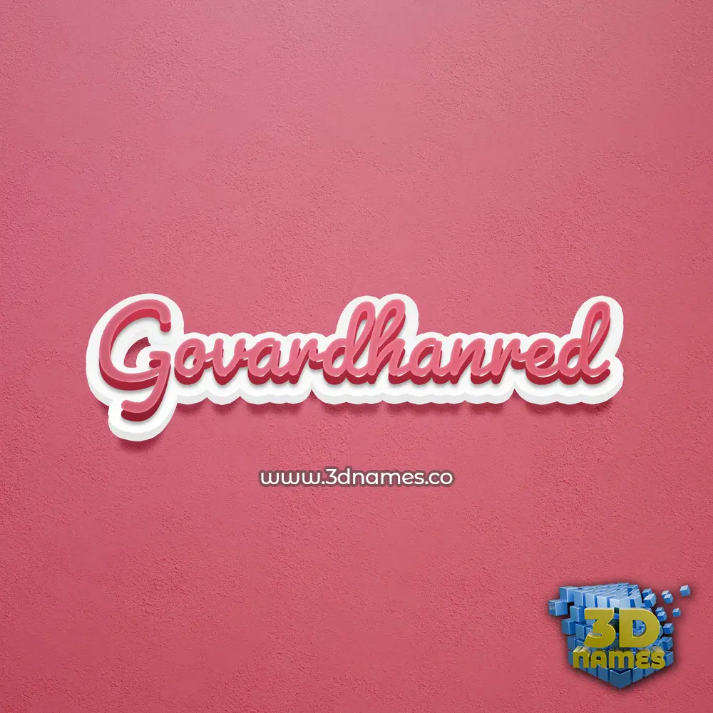 govardhanred in Red Scribble style - 3D name wallpaper