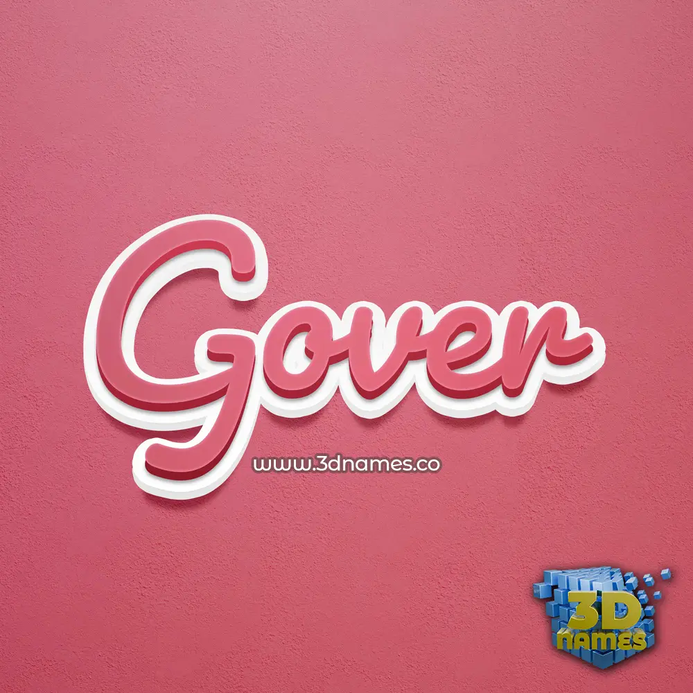 gover in Red Scribble style - 3D name wallpaper