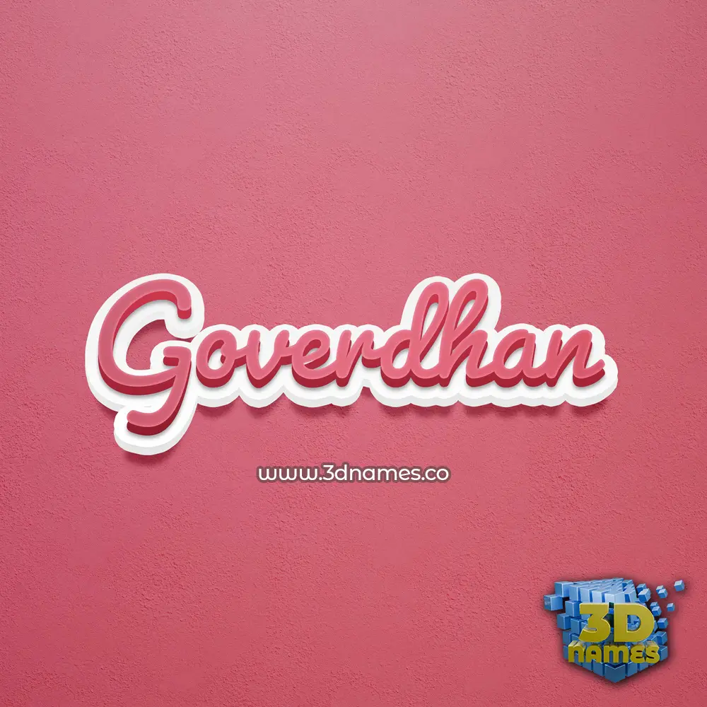 goverdhan in Red Scribble style - 3D name wallpaper