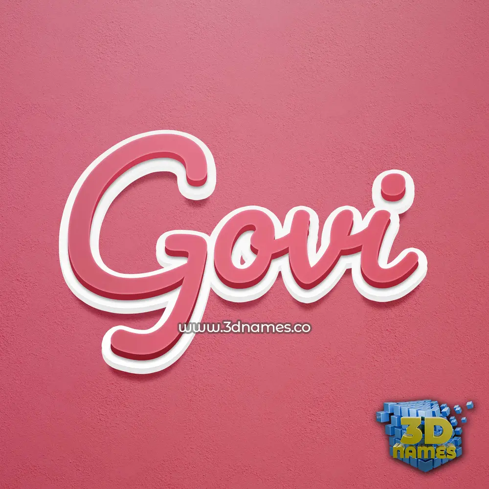 govi in Red Scribble style - 3D name wallpaper