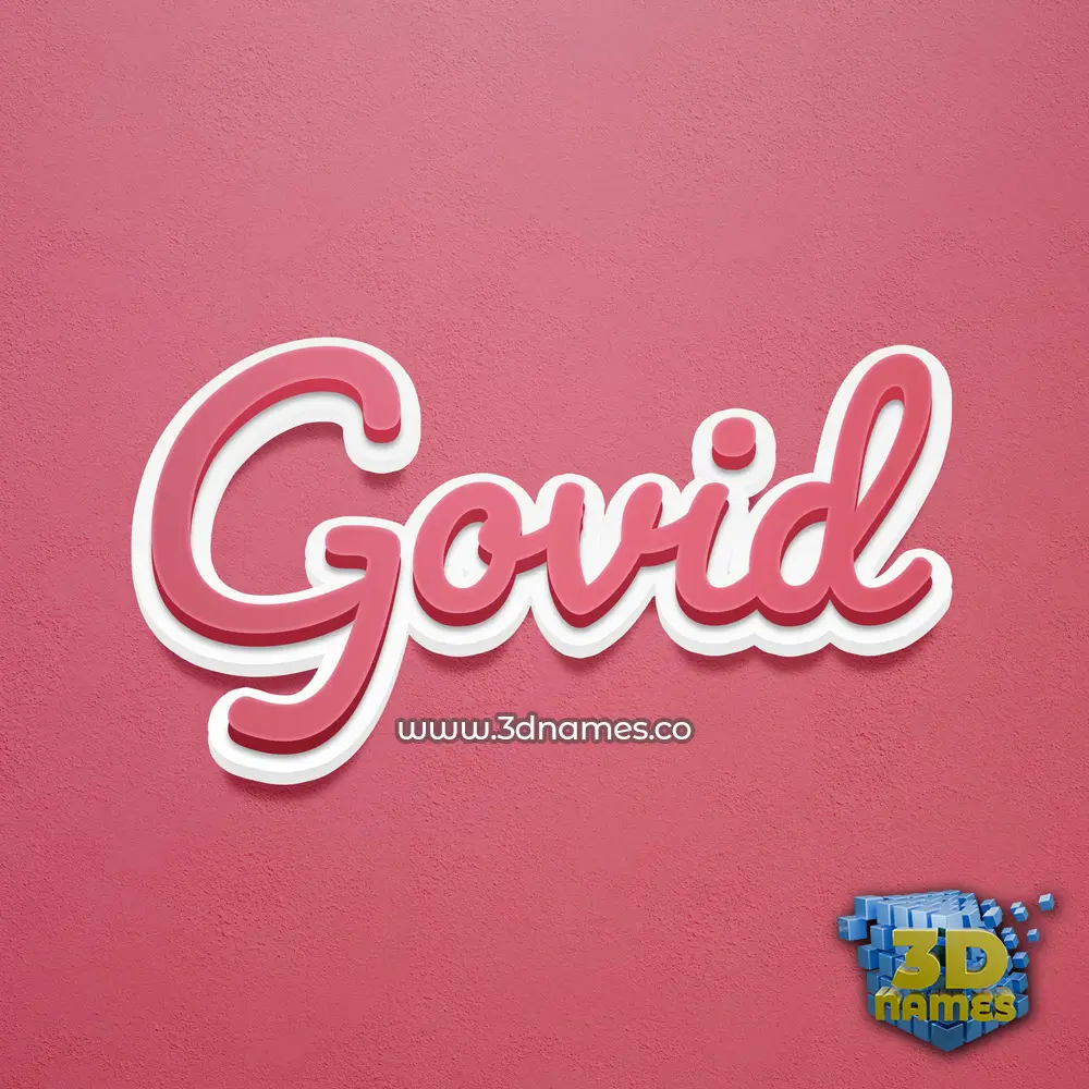 govid in Red Scribble style - 3D name wallpaper