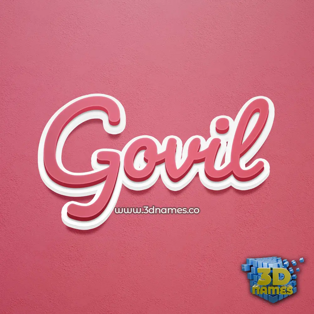 govil in Red Scribble style - 3D name wallpaper