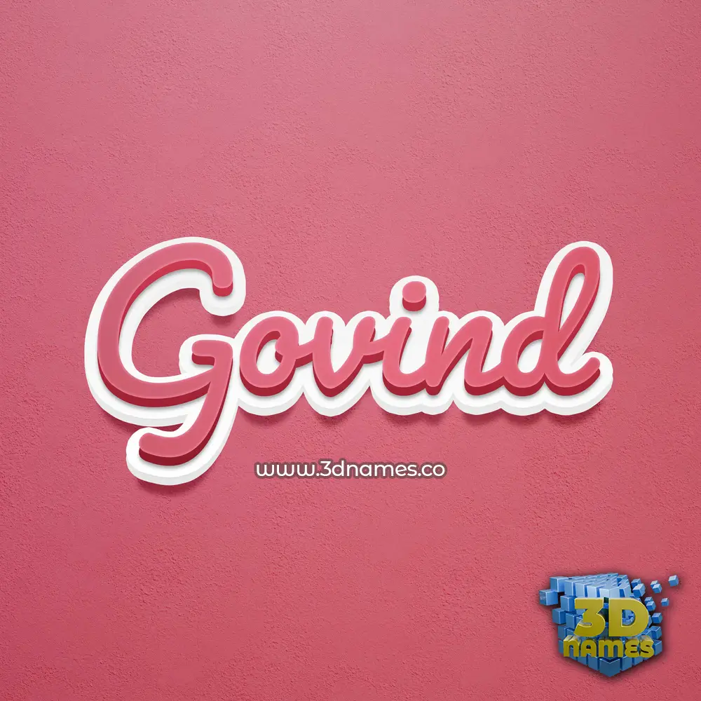 govind in Red Scribble style - 3D name wallpaper