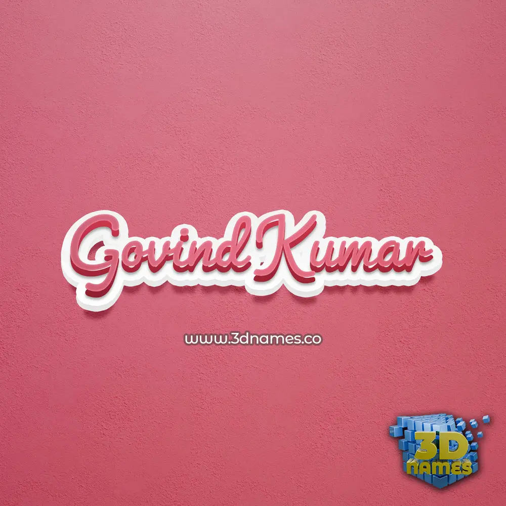 govind kumar in Red Scribble style - 3D name wallpaper