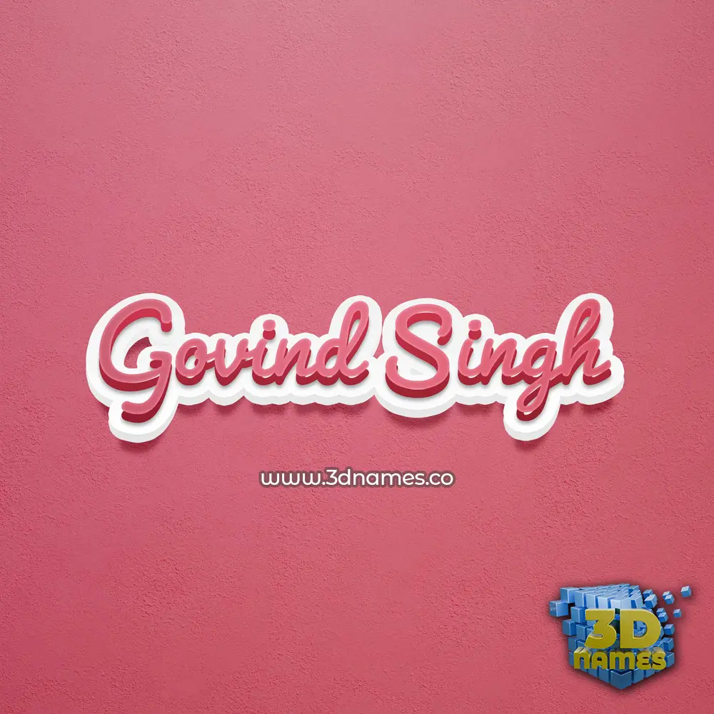 govind singh in Red Scribble style - 3D name wallpaper