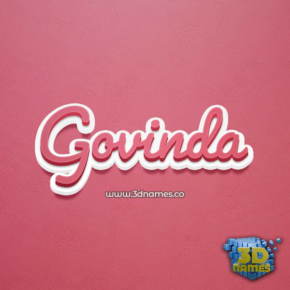 govinda in Red Scribble style - 3D name wallpaper