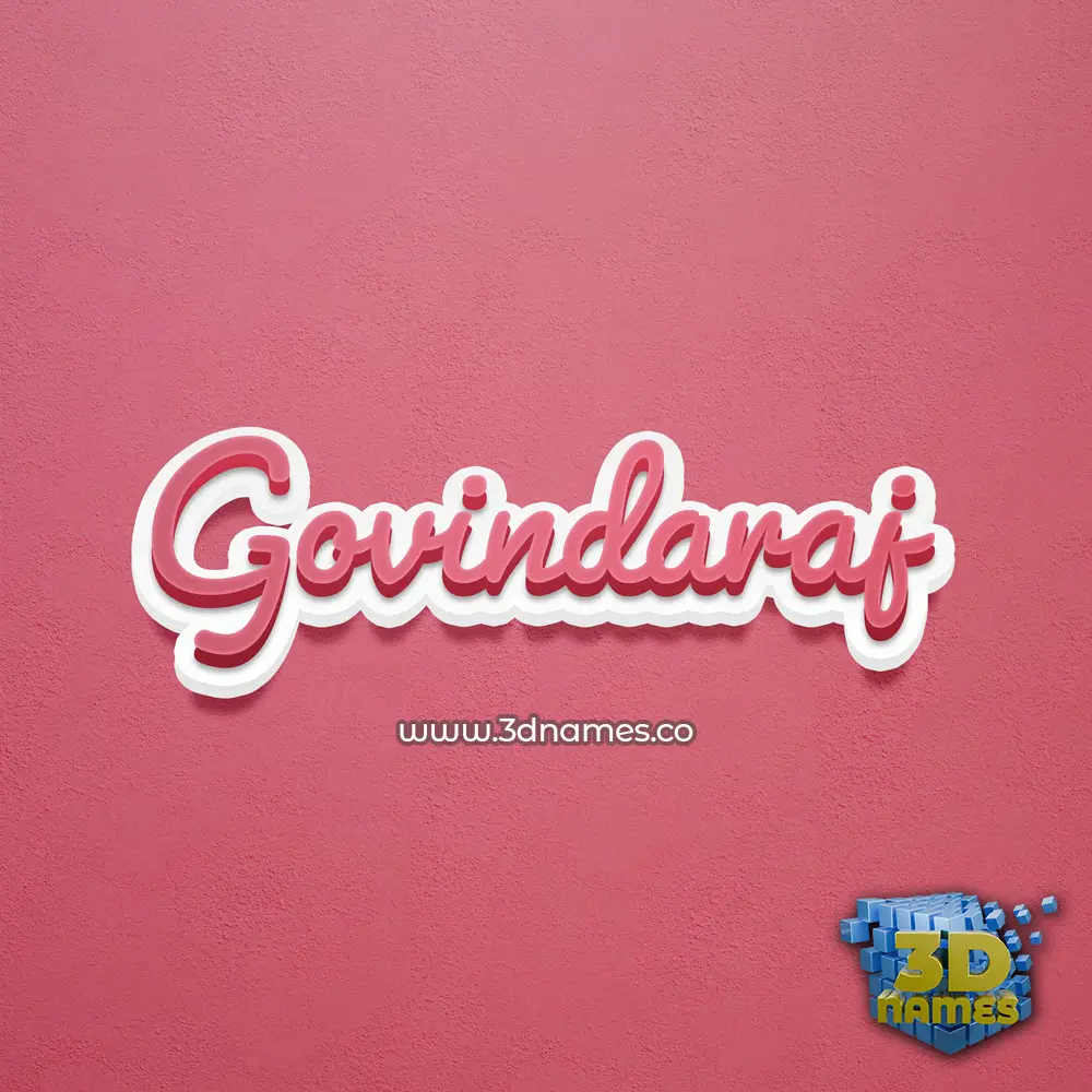 govindaraj in Red Scribble style - 3D name wallpaper