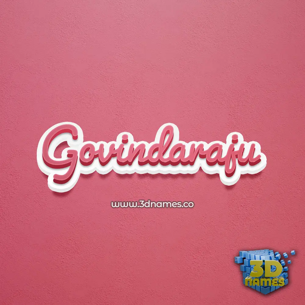 govindaraju in Red Scribble style - 3D name wallpaper