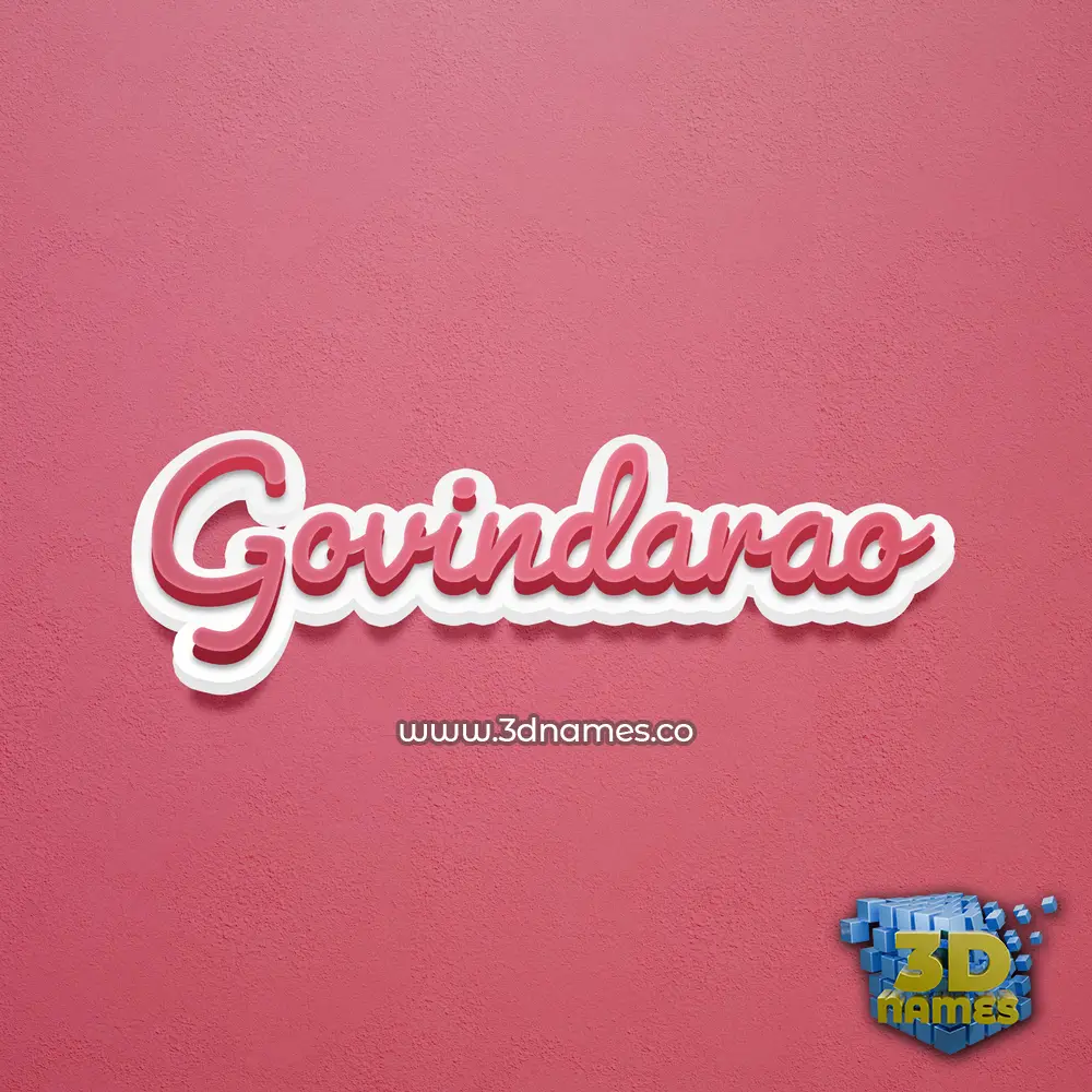 govindarao in Red Scribble style - 3D name wallpaper