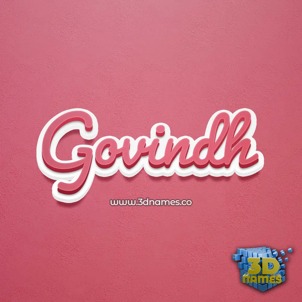 govindh in Red Scribble style - 3D name wallpaper