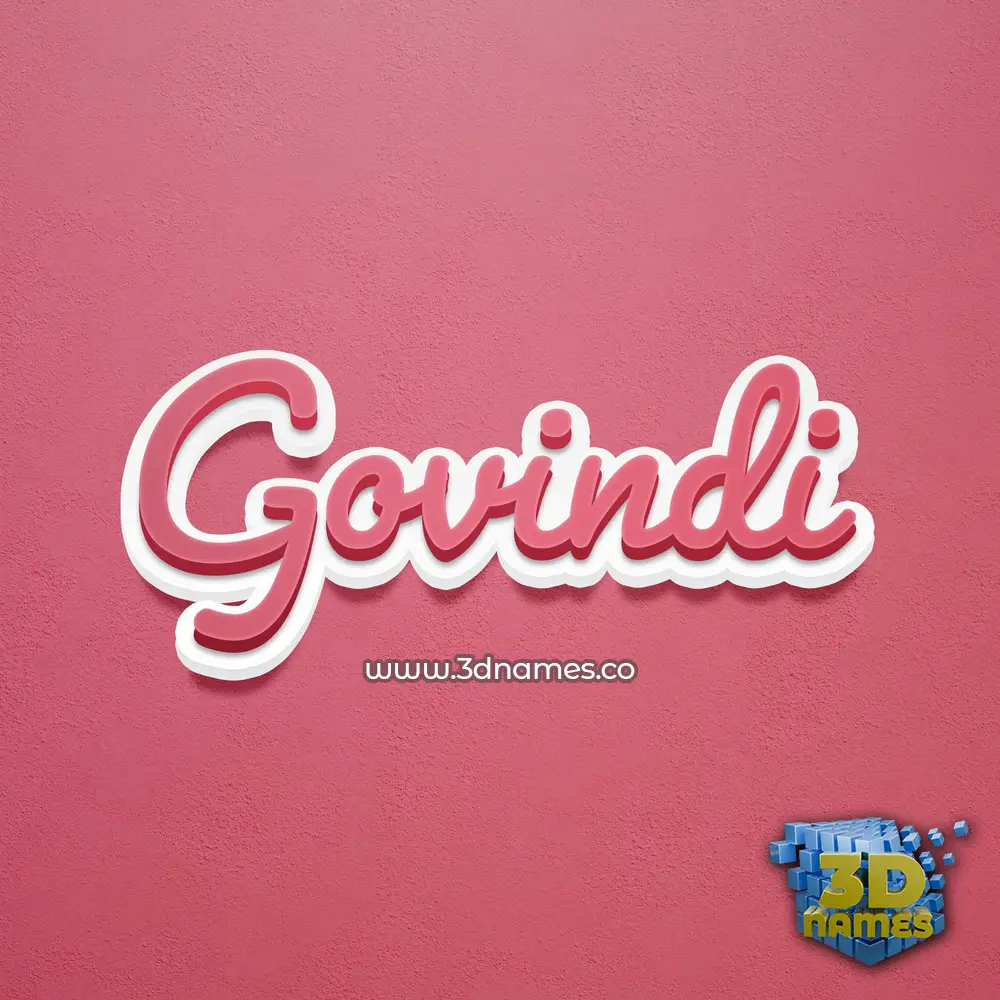 govindi in Red Scribble style - 3D name wallpaper
