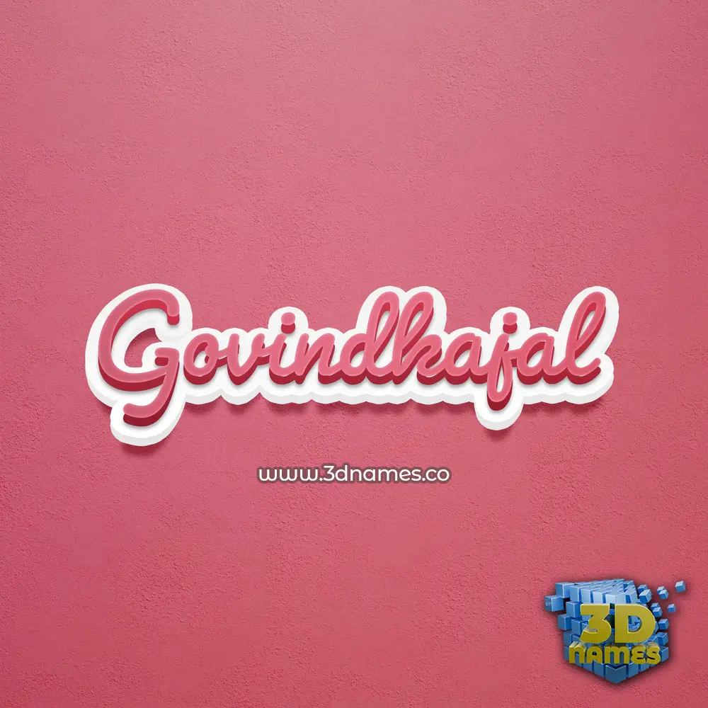 govindkajal in Red Scribble style - 3D name wallpaper