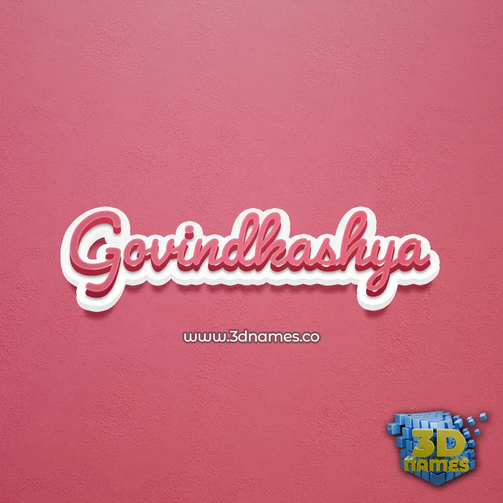 govindkashya in Red Scribble style - 3D name wallpaper