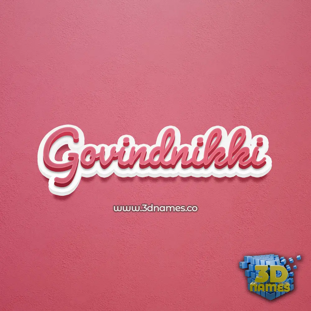govindnikki in Red Scribble style - 3D name wallpaper