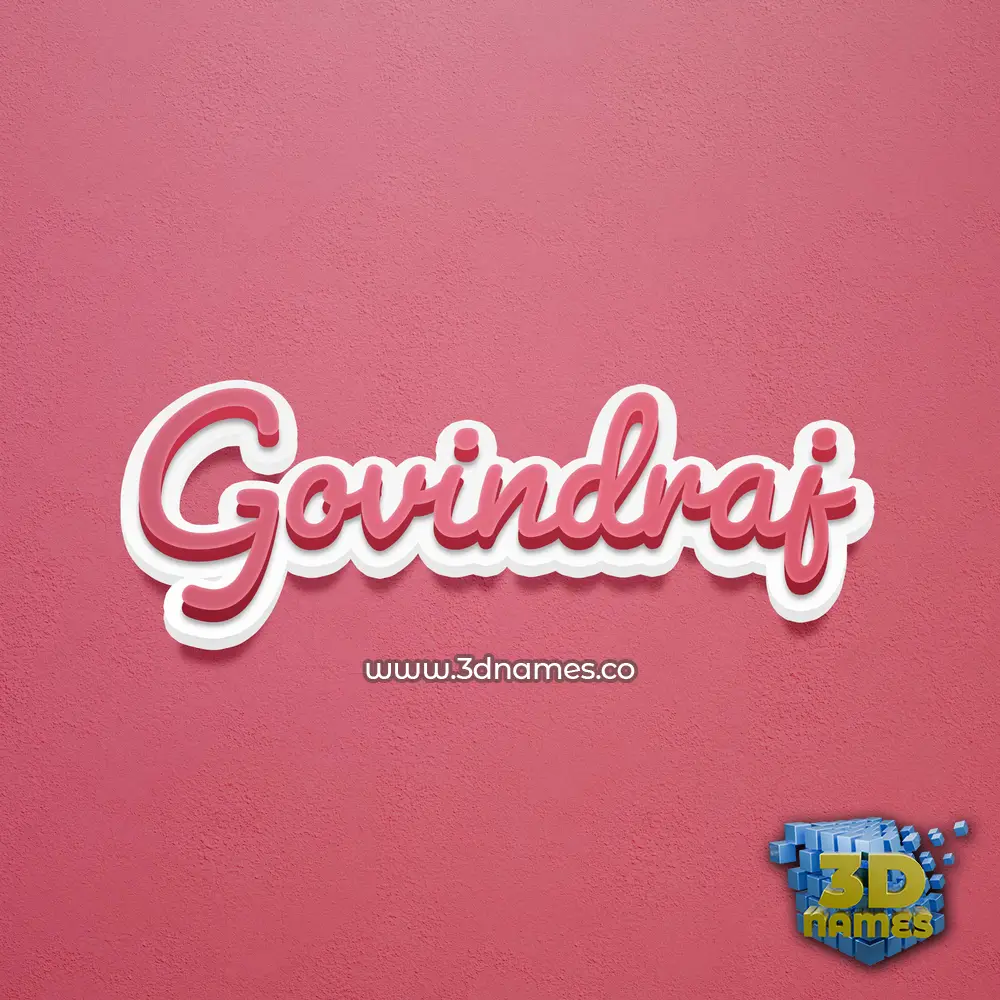 govindraj in Red Scribble style - 3D name wallpaper