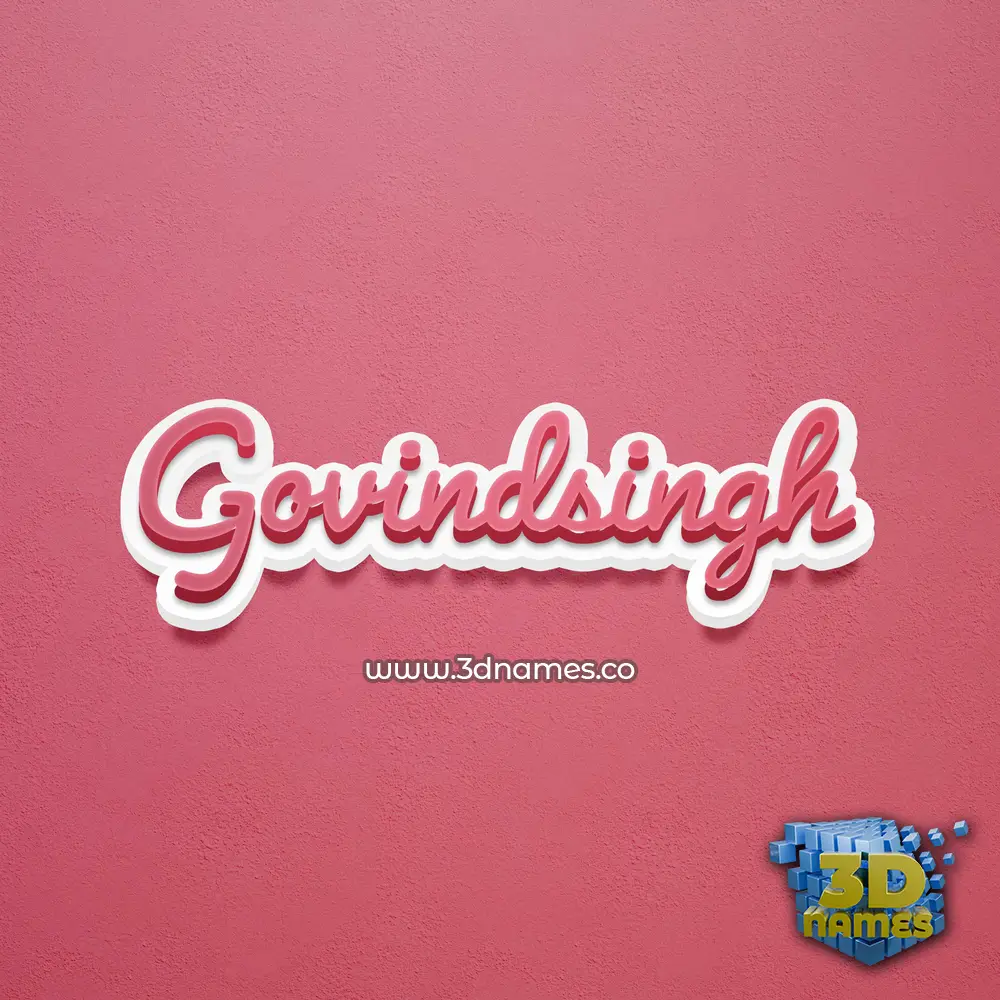 govindsingh in Red Scribble style - 3D name wallpaper