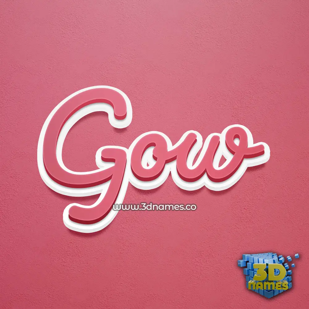 gow in Red Scribble style - 3D name wallpaper