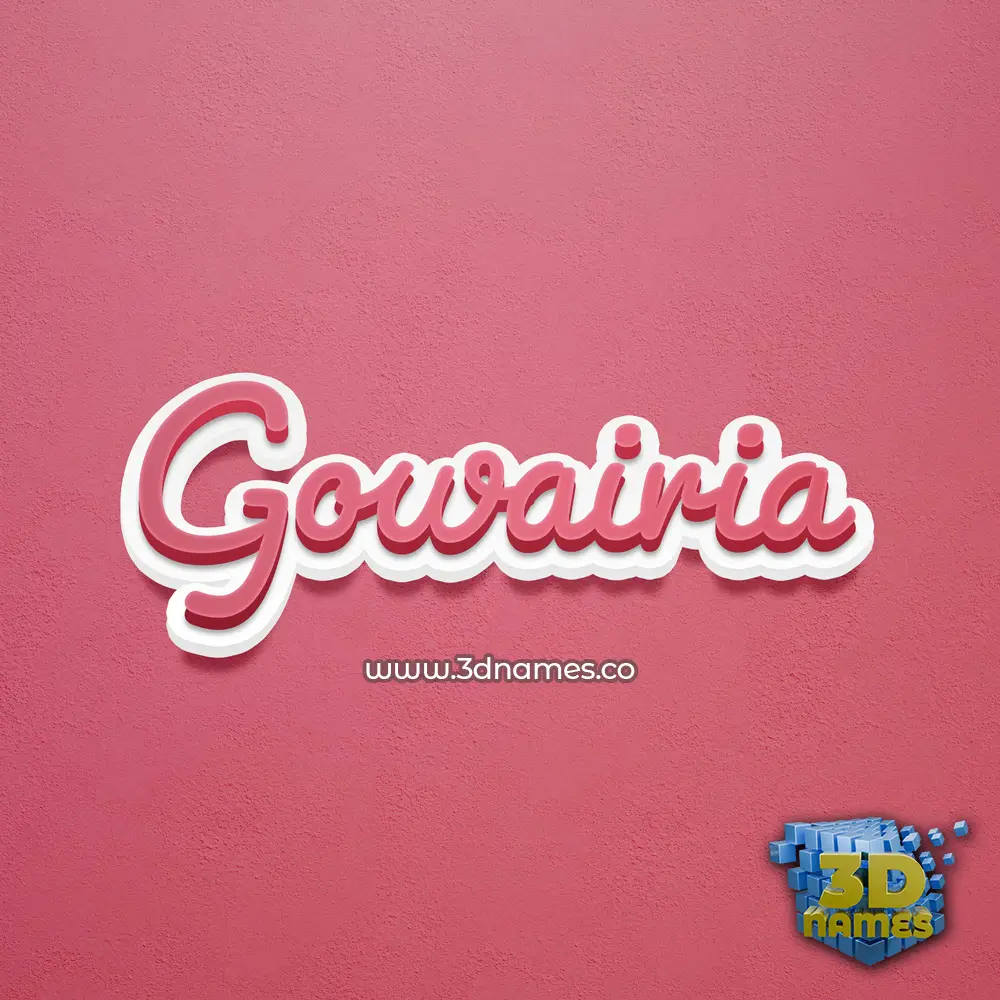 gowairia in Red Scribble style - 3D name wallpaper