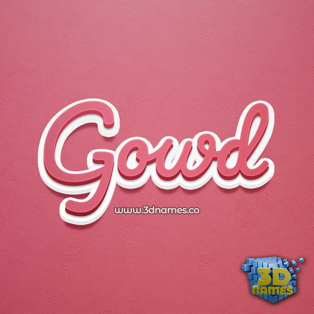 gowd in Red Scribble style - 3D name wallpaper