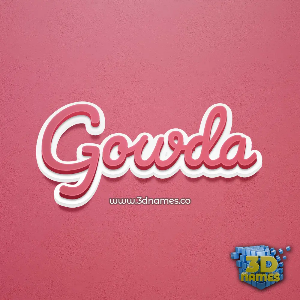 gowda in Red Scribble style - 3D name wallpaper