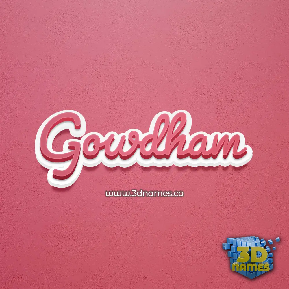 gowdham in Red Scribble style - 3D name wallpaper