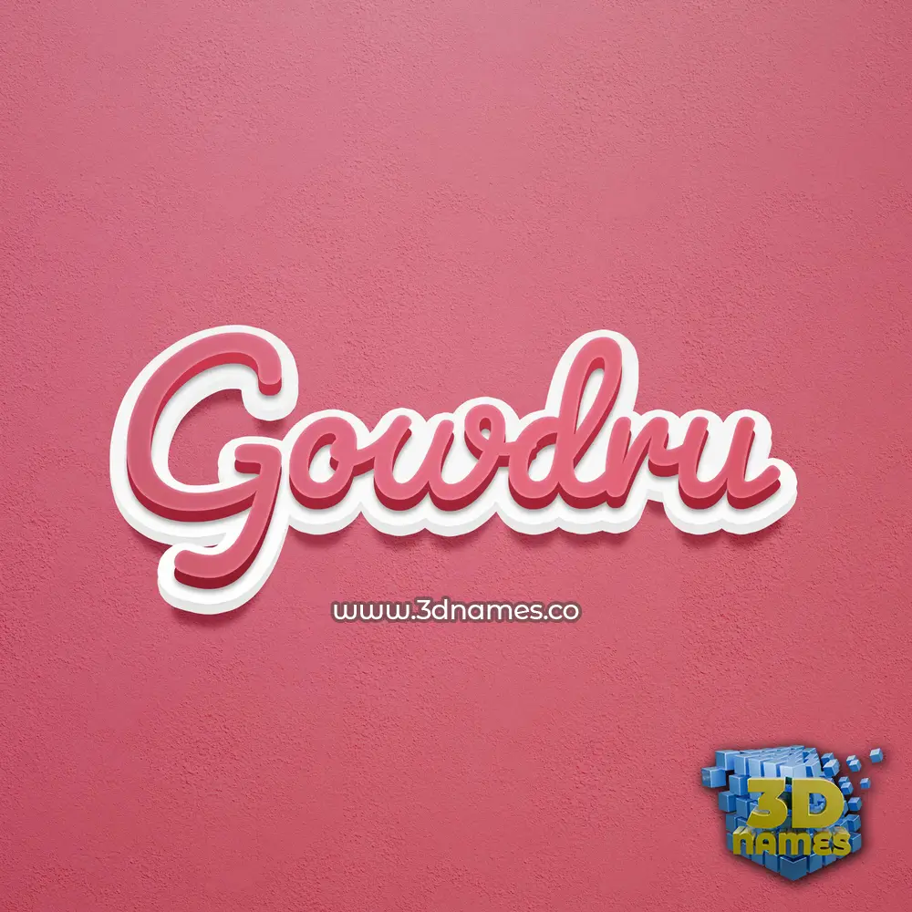 gowdru in Red Scribble style - 3D name wallpaper