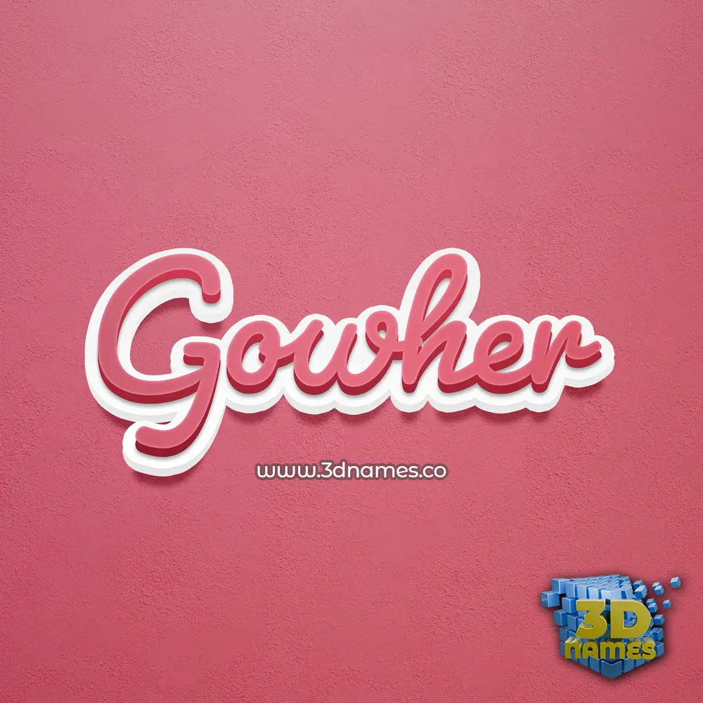 gowher in Red Scribble style - 3D name wallpaper