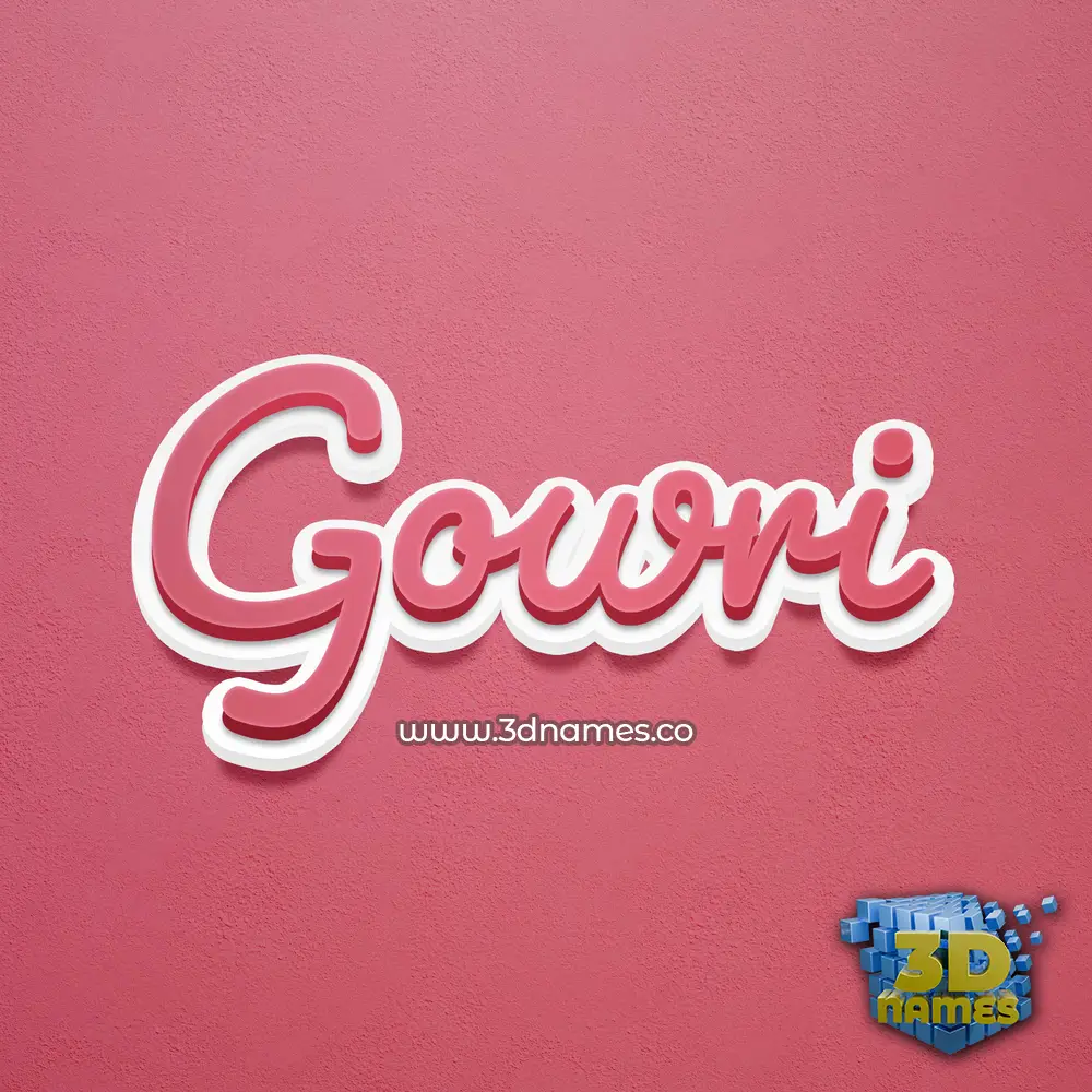 gowri in Red Scribble style - 3D name wallpaper