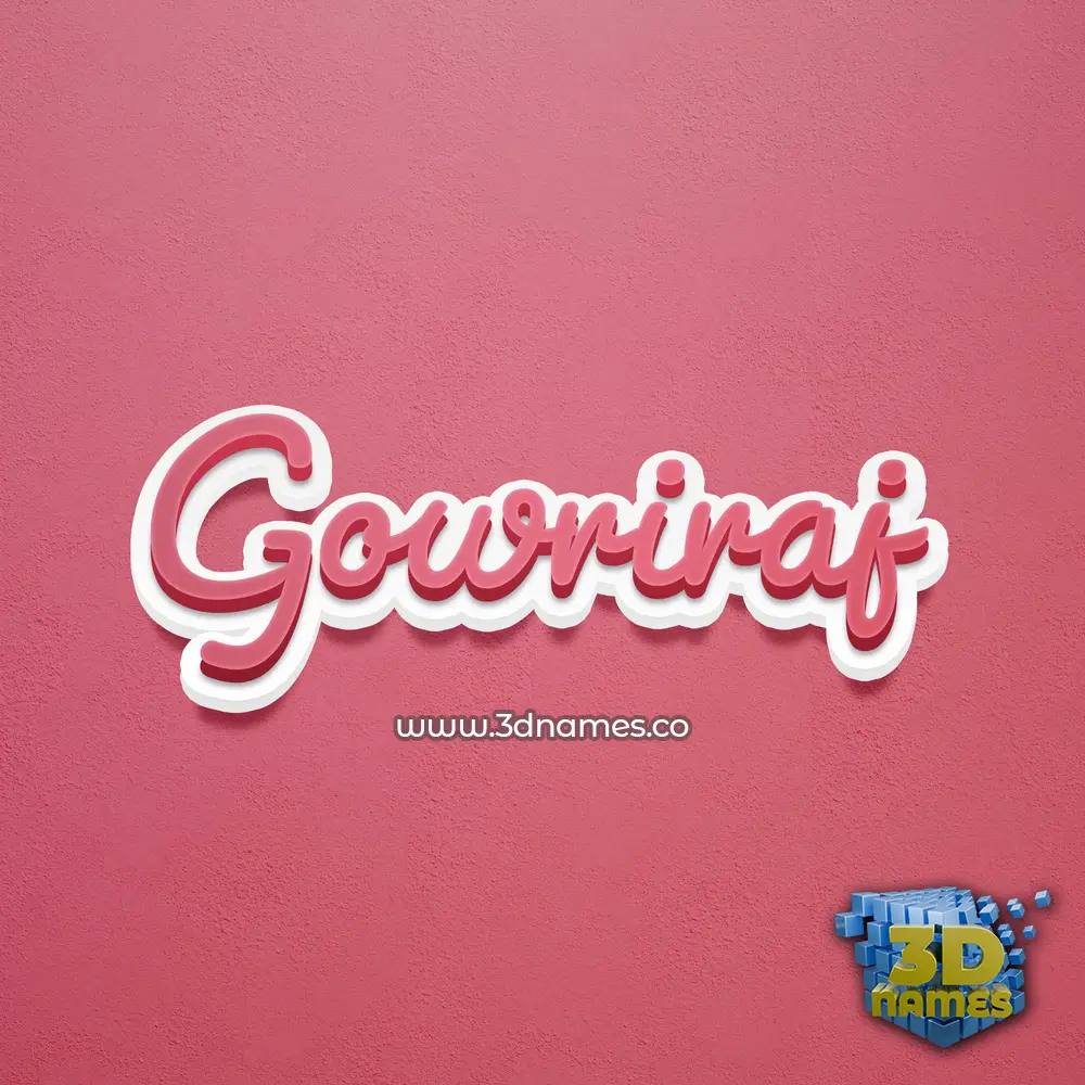gowriraj in Red Scribble style - 3D name wallpaper