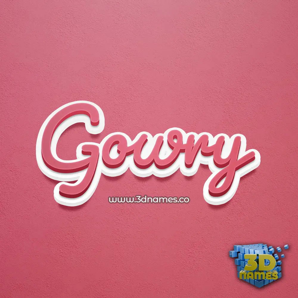 gowry in Red Scribble style - 3D name wallpaper