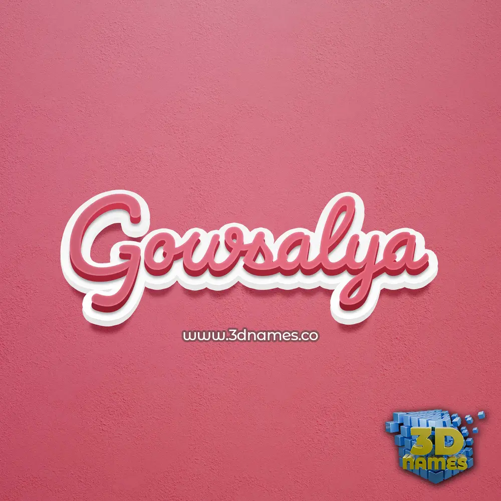gowsalya in Red Scribble style - 3D name wallpaper