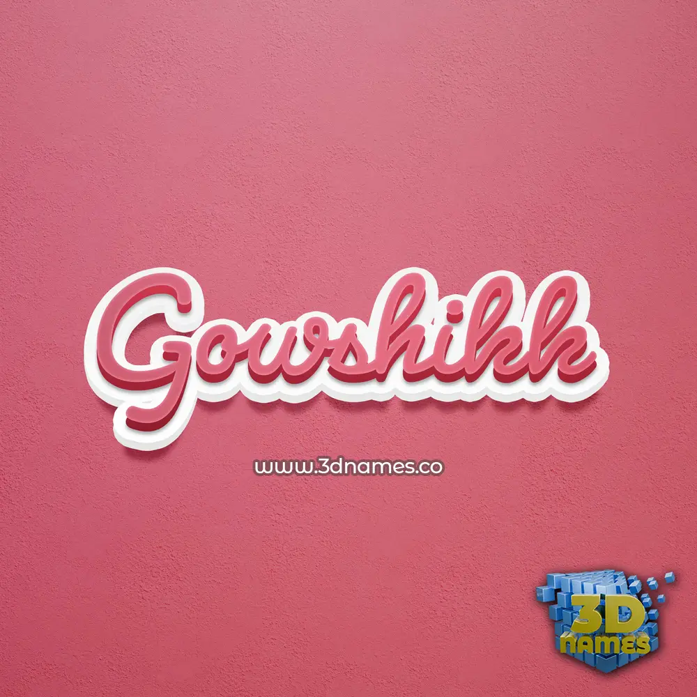 gowshikk in Red Scribble style - 3D name wallpaper