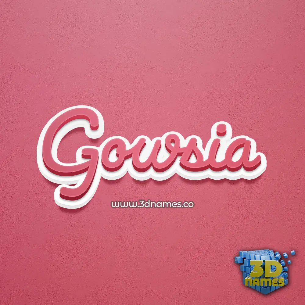 gowsia in Red Scribble style - 3D name wallpaper