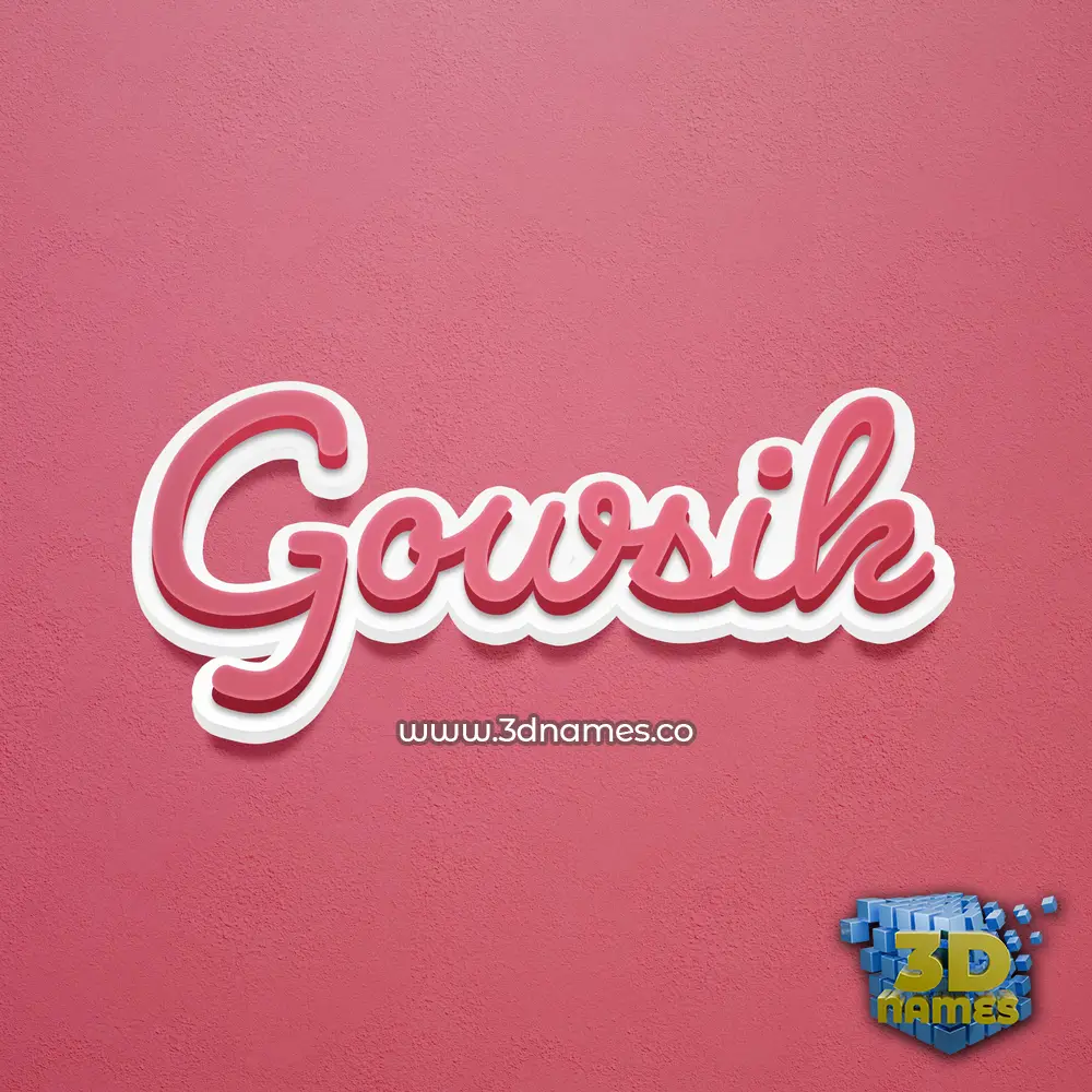 gowsik in Red Scribble style - 3D name wallpaper