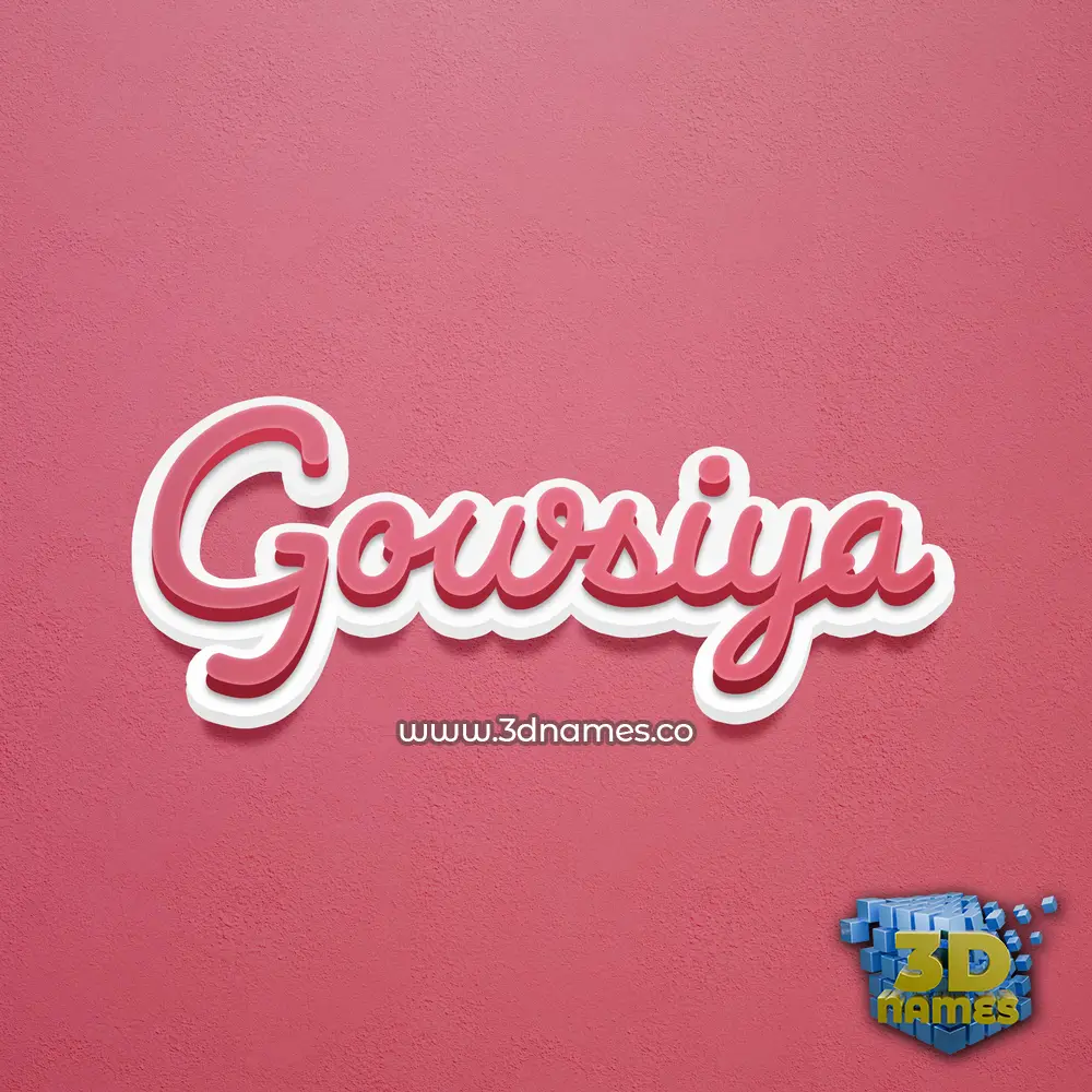 gowsiya in Red Scribble style - 3D name wallpaper