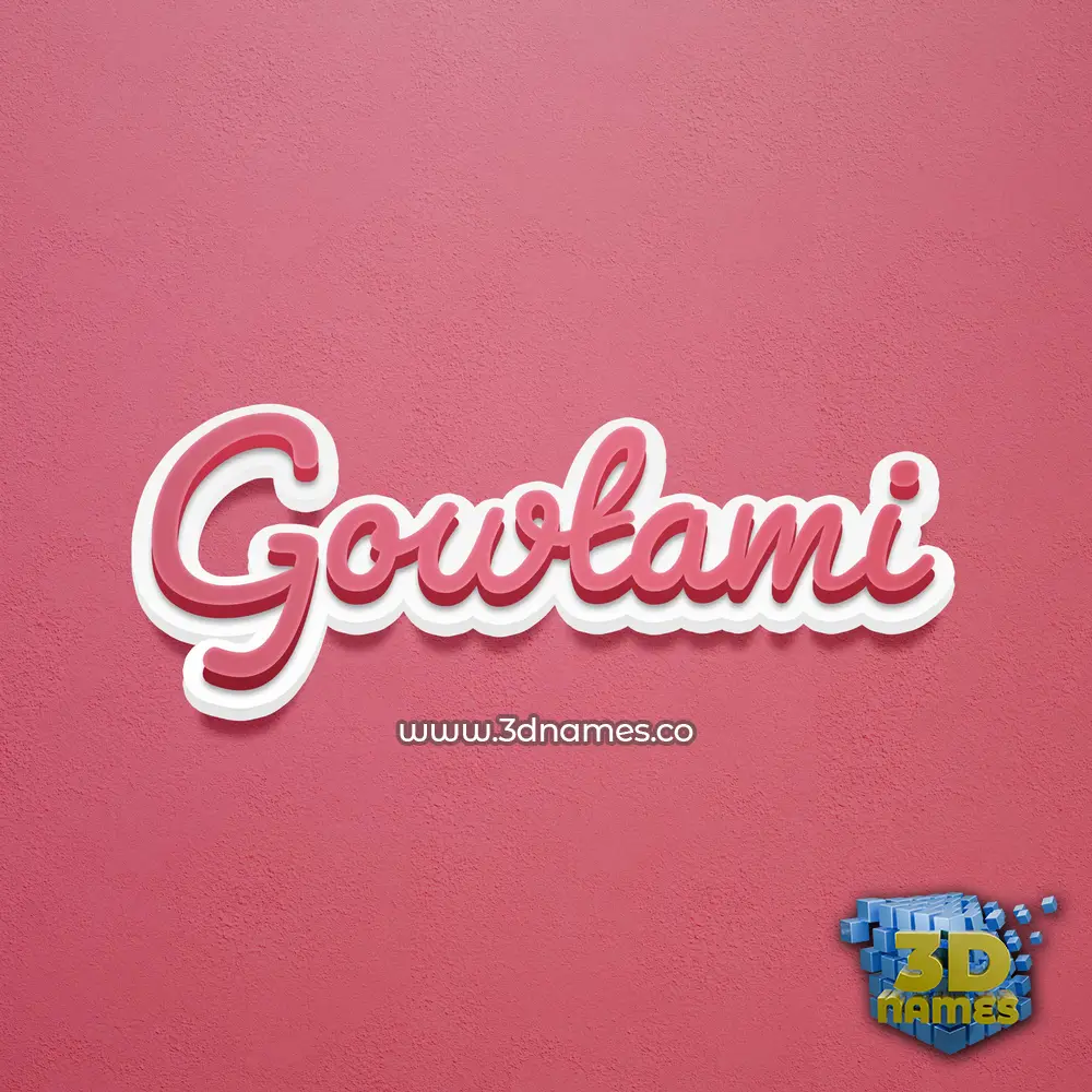gowtami in Red Scribble style - 3D name wallpaper