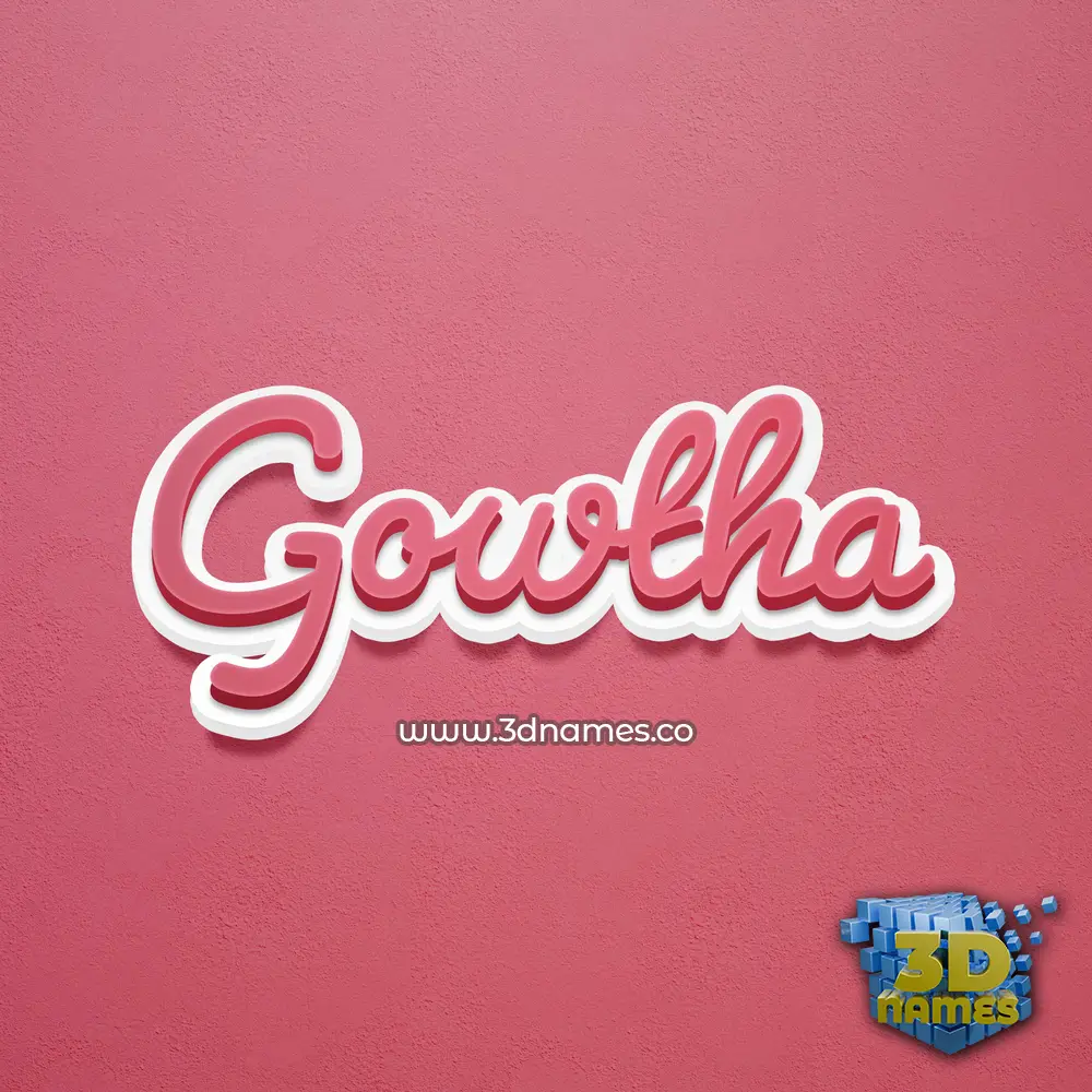 gowtha in Red Scribble style - 3D name wallpaper