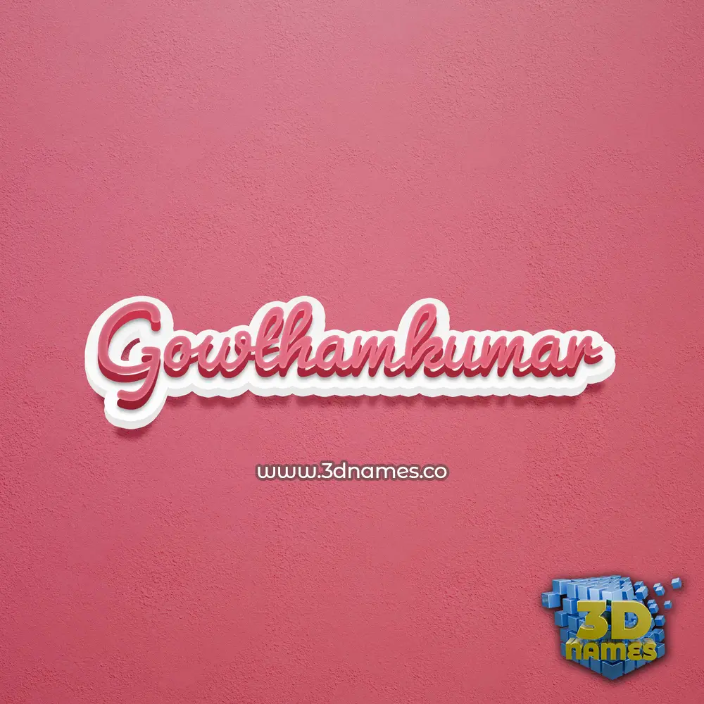 gowthamkumar in Red Scribble style - 3D name wallpaper