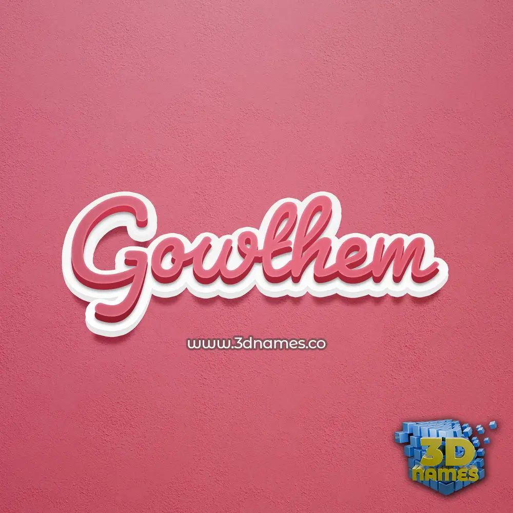 gowthem in Red Scribble style - 3D name wallpaper