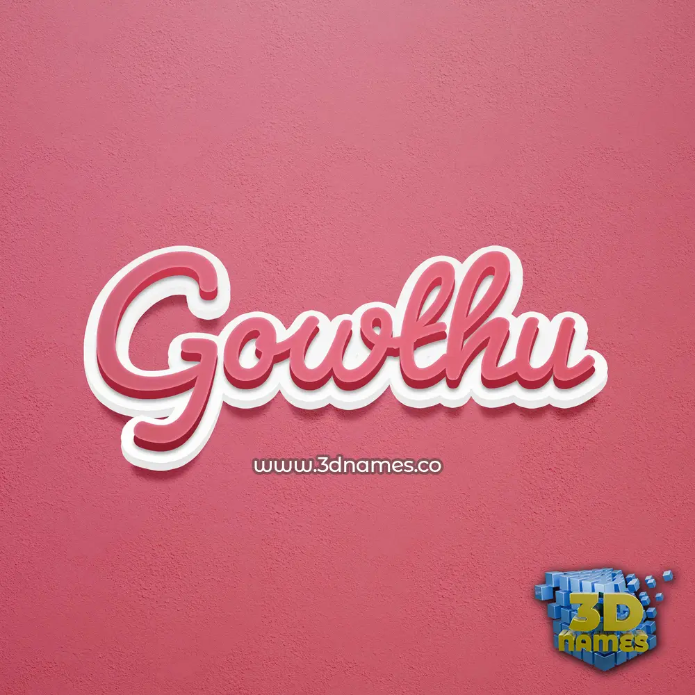 gowthu in Red Scribble style - 3D name wallpaper