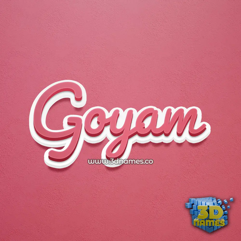 goyam in Red Scribble style - 3D name wallpaper