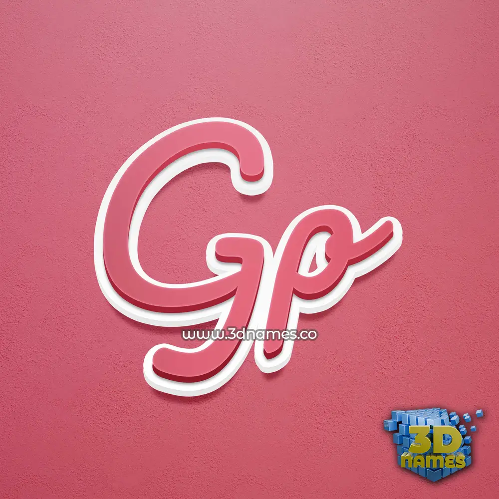 gp in Red Scribble style - 3D name wallpaper