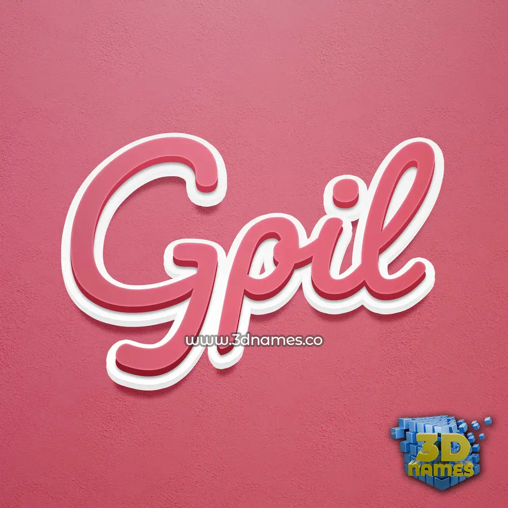 gpil in Red Scribble style - 3D name wallpaper