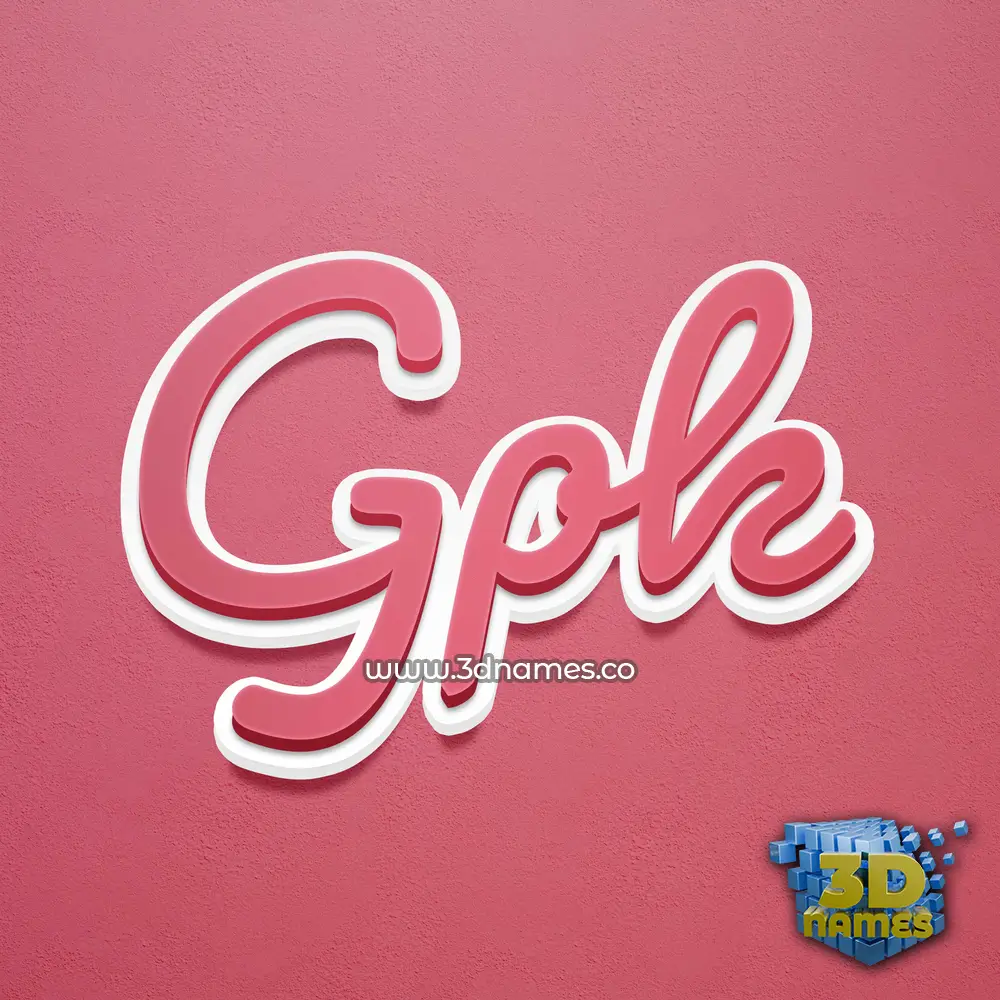 gpk in Red Scribble style - 3D name wallpaper