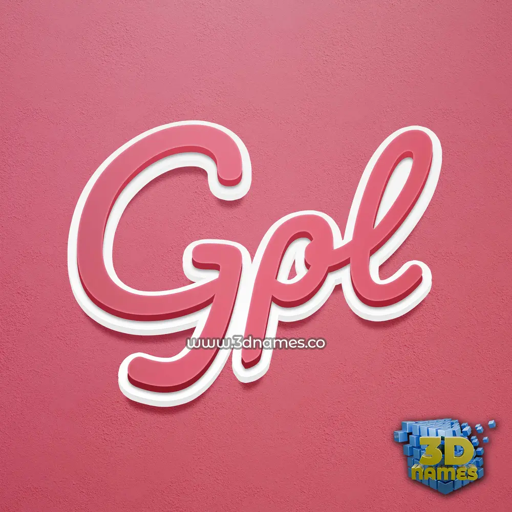 gpl in Red Scribble style - 3D name wallpaper