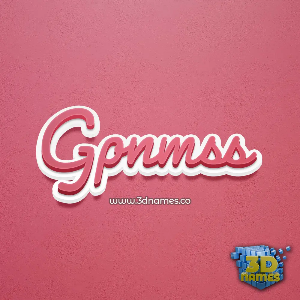 gpnmss in Red Scribble style - 3D name wallpaper